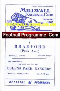 Millwall v Bradford Park Avenue 1963