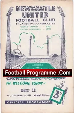 Newcastle United v Wiener Sport Club 1959 – Austria