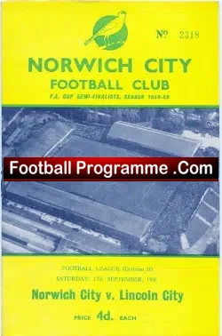 Norwich City v Lincoln City 1960