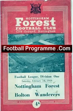 Nottingham Forest v Bolton Wanderers 1959 – to clear