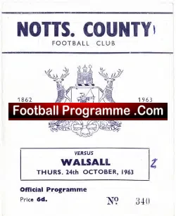 Notts County v Walsall 1963