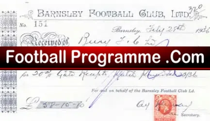 Official Barnsley Town Gate Receipt 1936