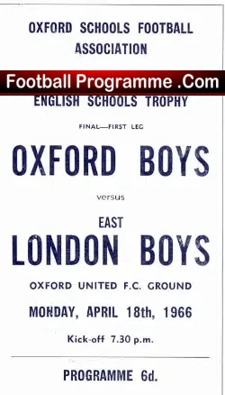 Oxford Boys v London Boys 1966 – Schools Trophy Final