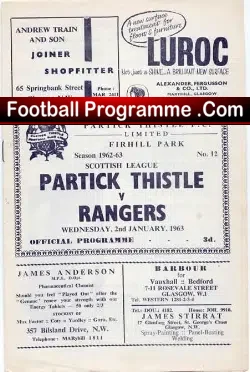 Partick Thistle v Glasgow Rangers 1963 – Scottish