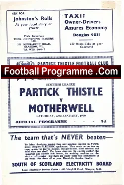 Partick Thistle v Motherwell 1960
