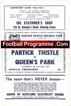 Partick Thistle v Queens Park 1958