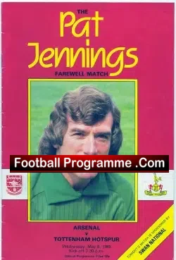 Pat Jennings farwell Football match Arsenal 1985 Last Game