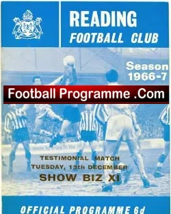 Reading Football Club v Show Biz Testimonial Benefit Match 1966