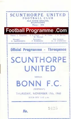 Scunthorpe United v Bonn 1960