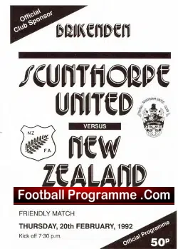 Scunthorpe United v New Zealand 1992 – Friendly Match – NZ