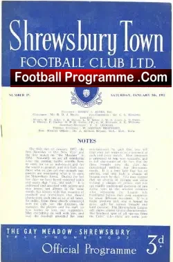 Shrewsbury Town v Norwich City 1952