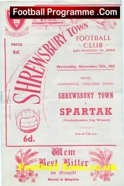 Shrewsbury Town v Spartak 1963