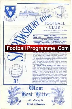 Shrewsbury Town v Stoke City 1962
