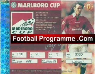 South China v Manchester United 1997 – Football Ticket Stub