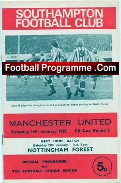 Southampton v Manchester United 1972 – FA Cup Football Programme