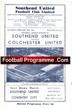 Southend United v Colchester United 1961