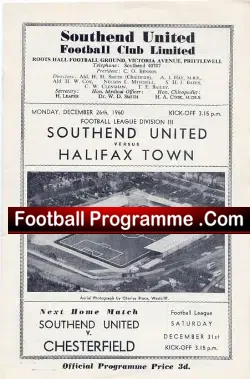 Southend United v Halifax Town 1960