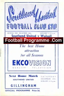 Southend United v Walsall 1951