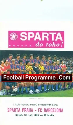 Sparta Praha v Barcelona 1985