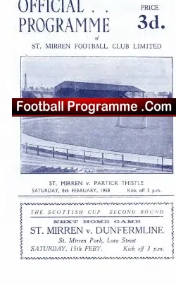 St Mirren v Dunfermline Athletic 1958