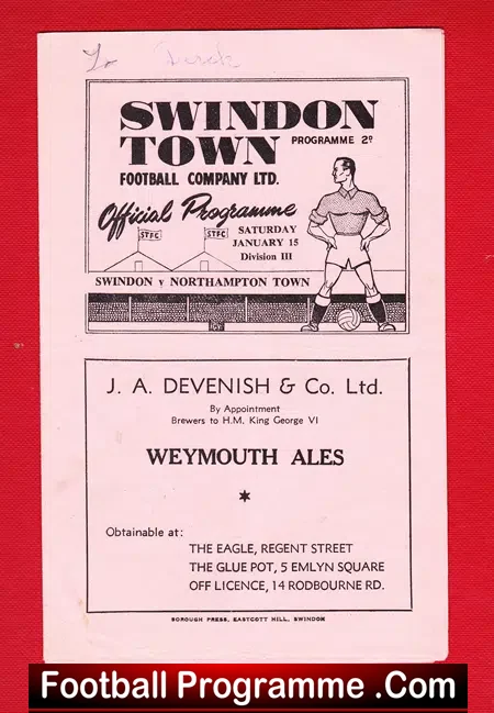 Swindon Town v Northampton Town 1949