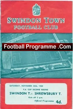 Swindon Town v Shrewsbury Town 1960