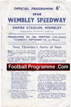 Wembley British Speedway Riders Championship 1946