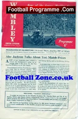 Wembley speedway British Speedway Championship 1947