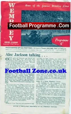 Wembley speedway v Belle Vue 1947