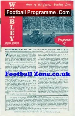 Wembley speedway v New Cross 1947
