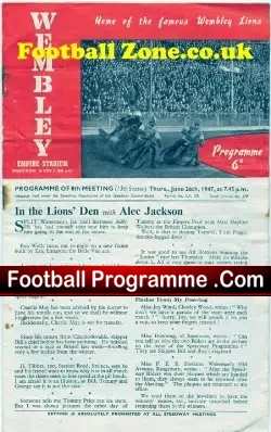 Wembley speedway v Odsal 1947