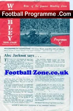 Wembley speedway v West Ham 1947