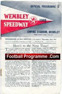 Wembley speedway v Wimbledon 1946