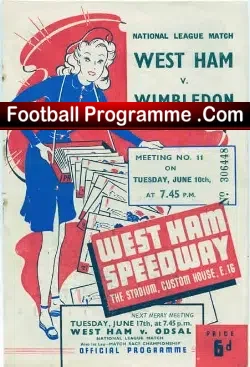 West Ham Speedway v Wimbledon 1947