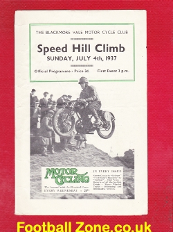 Blackmore Vale Speedway Motorcycle Motor Bike Hill Climb 1937