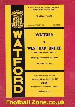 Dave Carr Testimonial Benefit Watford 1967