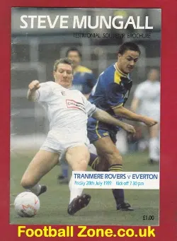 Steve Mungall Testimonial Tranmere Rovers Multi Autographs 1989