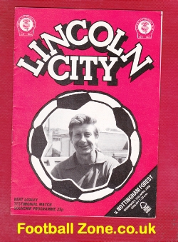 Bert Loxley Testimonial Benefit Match Lincoln City 1980
