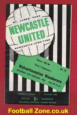 Newcastle United v Wolves 1968