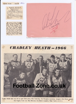 Cradley Heath Speedway Clive Featherby Signed Sheet + News 1960s
