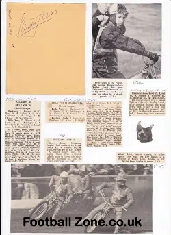 Belle Vue Speedway Sandor Levai Signed Sheet + News 1960s