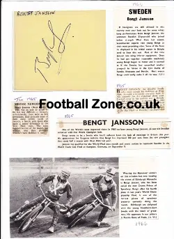 West Ham Speedway Bengt Jansson Signed Sheet + News 1960s