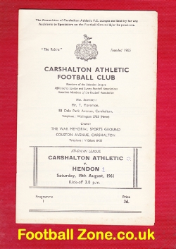 Carshalton Athletic v Hendon 1961
