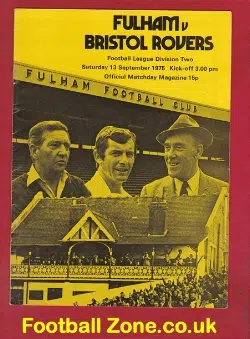 Fulham v Bristol Rovers 1975 + Bobby Moore