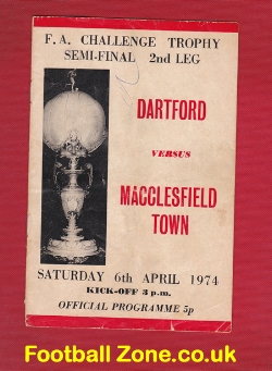 Dartford v Macclesfield Town 1974 – Challenge Trophy Semi Final