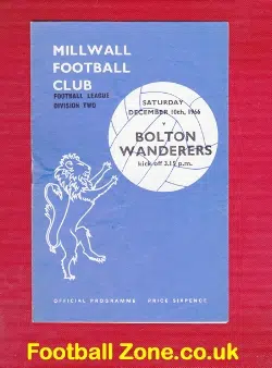 Millwall v Bolton Wanderers 1966