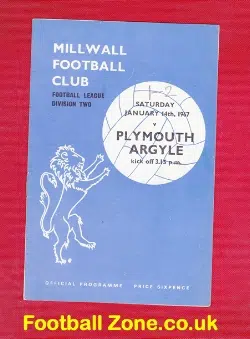 Millwall v Plymouth Argyle 1967