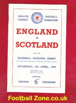 England v Scotland 1959 - Schoolboys At Derby County