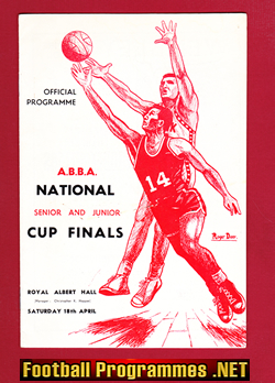 Basketball ABBA Cup Final Royal Albert Hall London 1960s