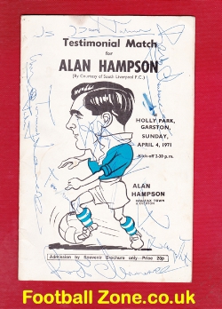 Alan Hampson Testimonial South Liverpool 1971 – Multi Autographs